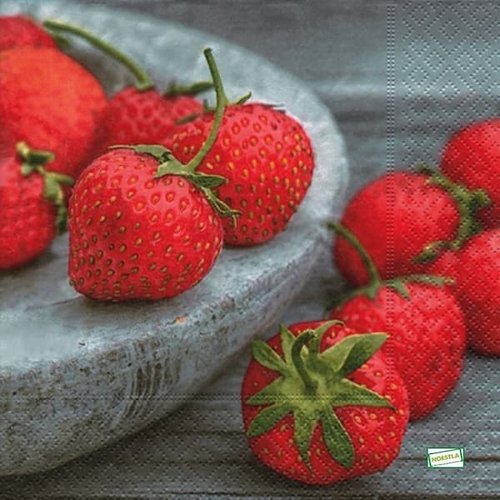 2 serviettes papier - fruits rouge -1