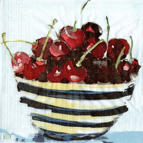 2 serviettes papier - fruits rouge -23