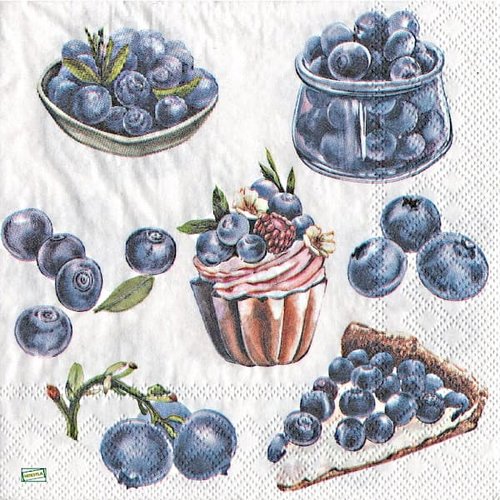 2 serviettes papier - fruits rouge -38