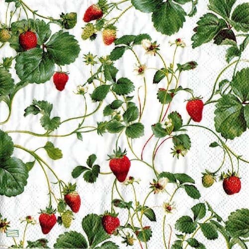 2 serviettes papier - fruits rouge -46