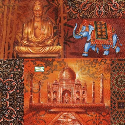 2 serviettes papier - asie -30