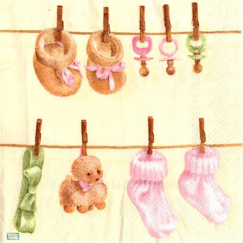 2 serviettes papier- les bébés -19