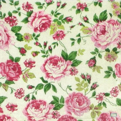 2 serviettes papier -roses pivoines-113