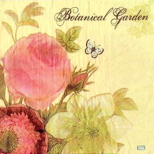 2 serviettes papier -roses pivoines-115