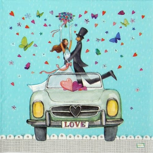 2 serviettes papier - mariage -1