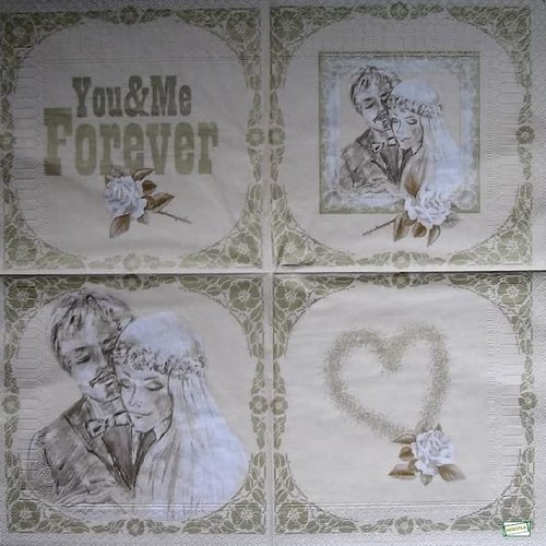 2 serviettes papier - mariage -9