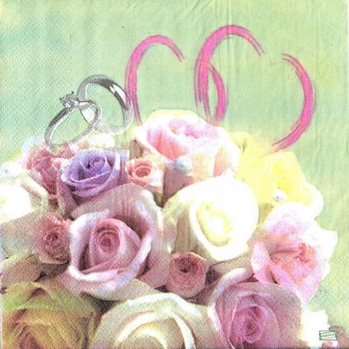 2 serviettes papier - mariage -11