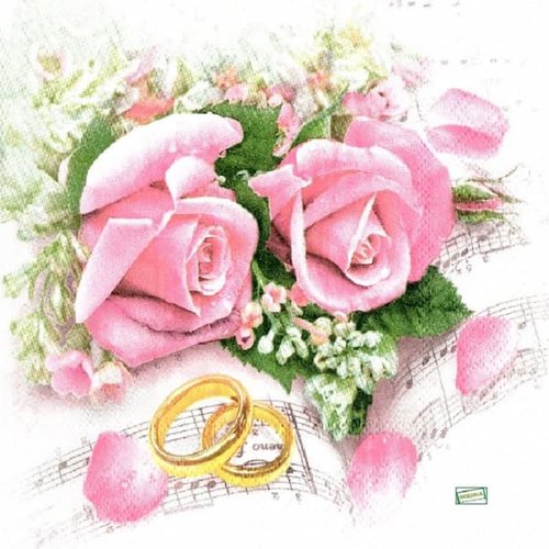 2 serviettes papier - mariage -18