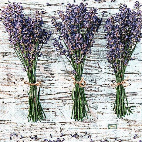 2 serviettes papier- coquelicots lavande -6