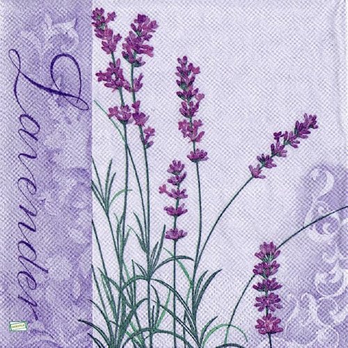 2 serviettes papier - coquelicots lavande -63