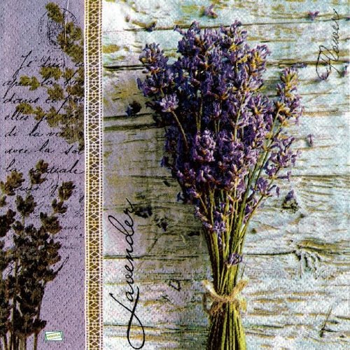 2 serviettes papier - coquelicots lavande -65