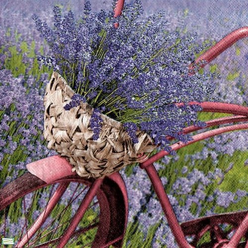 2 serviettes papier - coquelicots lavande -85