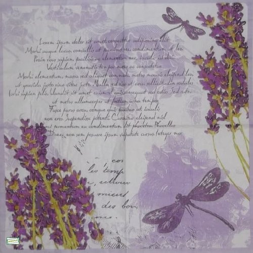 2 serviettes papier - coquelicots lavande -88