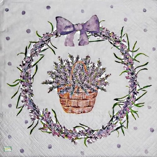 2 serviettes papier - coquelicots lavande -97