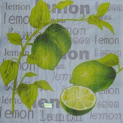 2 serviettes papier  - citrons oranges -1