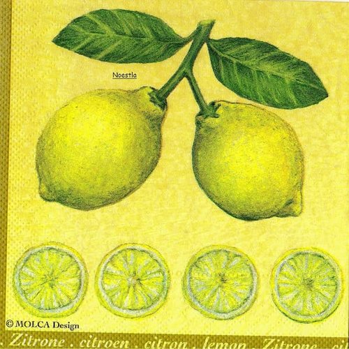 2 serviettes papier  - citrons oranges -28