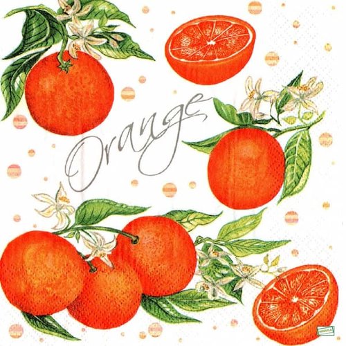 2 serviettes papier - citrons oranges -30