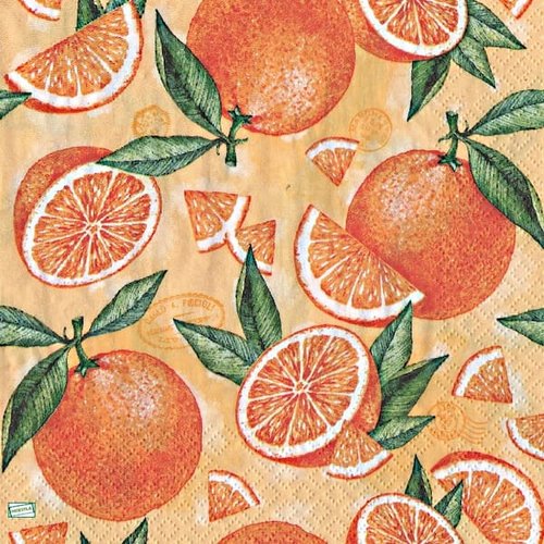 2 serviettes papier - citrons oranges -31