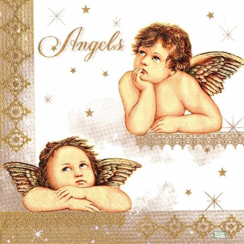 2 serviettes papier  - les anges -7