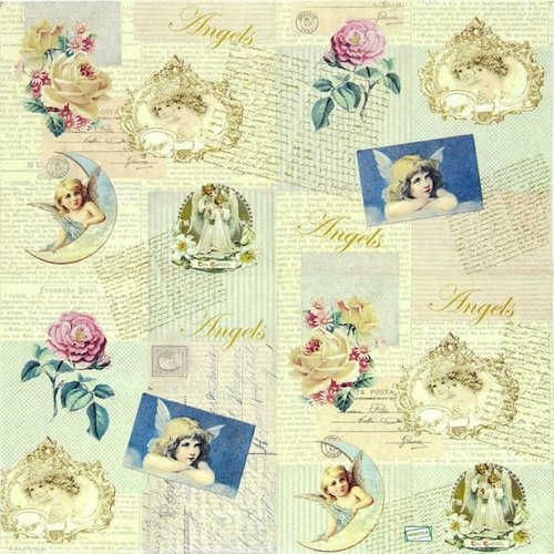 2 serviettes papier  - les anges -9