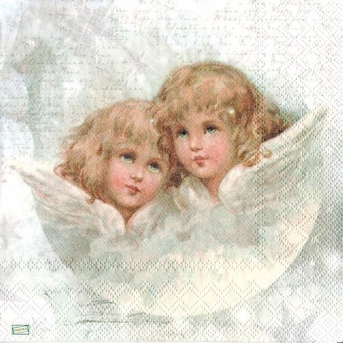 2 serviettes papier  - les anges -16