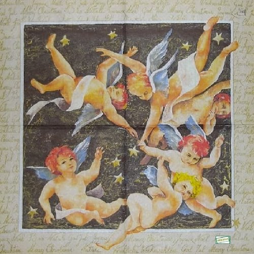 2 serviettes papier - les anges -32