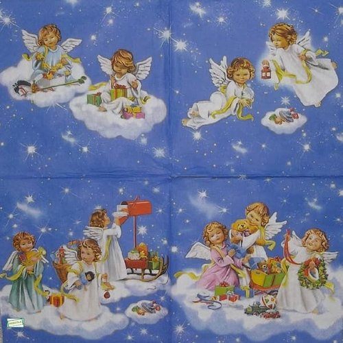 2 serviettes papier - les anges -49