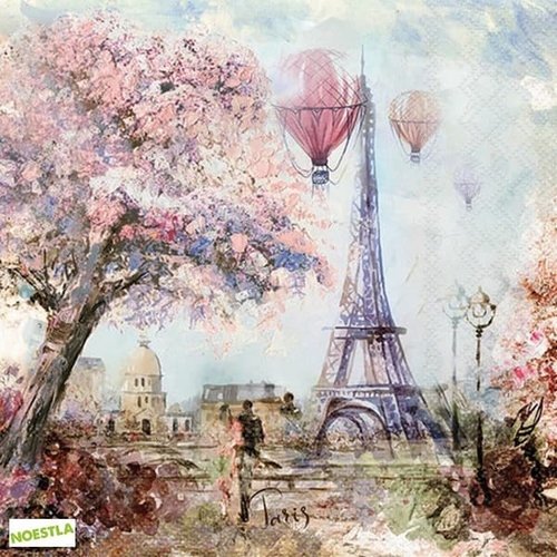 2 serviettes papier - monuments -5