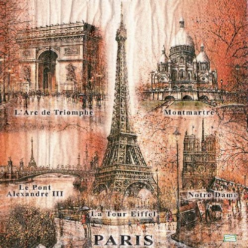 2 serviettes  papier - monuments -73