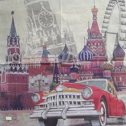 2 serviettes  papier - monuments -74