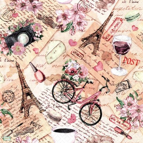 2 serviettes  papier - monuments -76