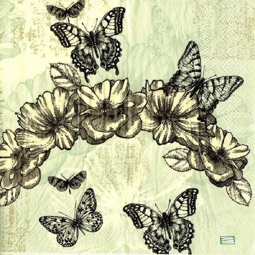 2 serviettes papier - insectes -8