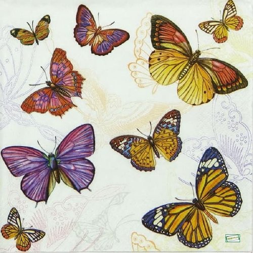 2 serviettes papier - insectes -10
