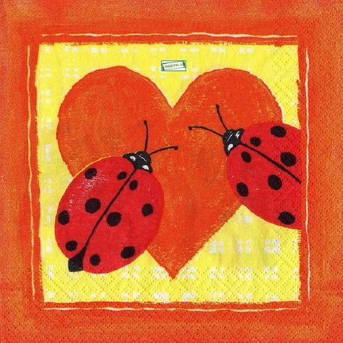 2 serviettes papier - insectes -33
