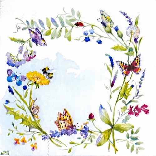 2 serviettes papier - insectes -70