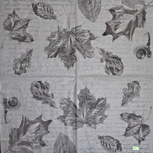 2 serviettes papier - feuillages -8
