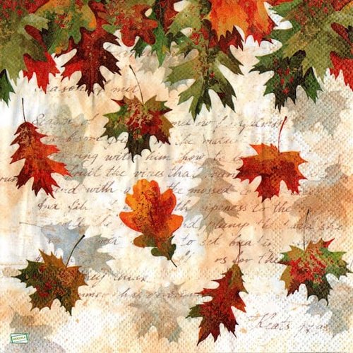 2 serviettes papier - feuillages -16