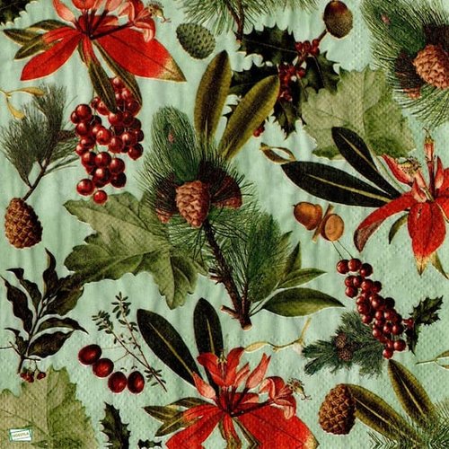 2 serviettes papier - feuillages -34