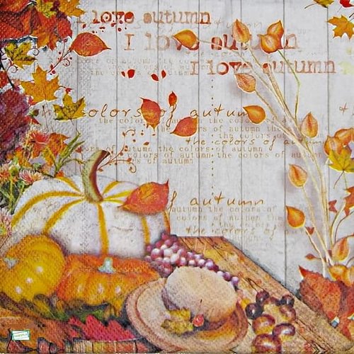 2 serviettes papier - feuillages -52