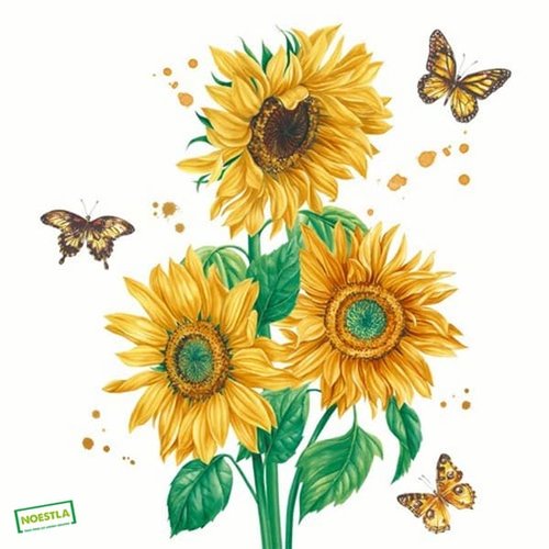 2 serviettes papier - tournesols marguerites-1