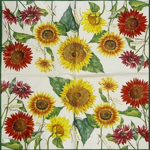 2 serviettes papier - tournesols marguerites-7