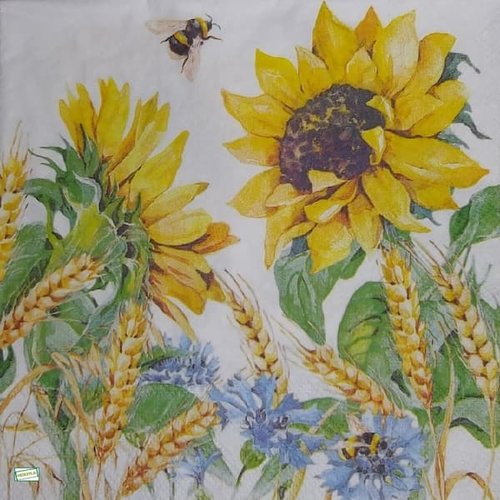 2 serviettes papier - tournesols marguerites-10