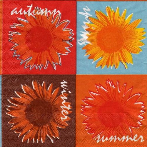 2 serviettes papier - tournesols marguerites-12