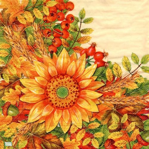 2 serviettes papier - tournesols marguerites-15