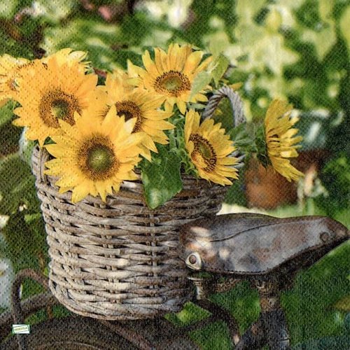2 serviettes papier - tournesols marguerites-31