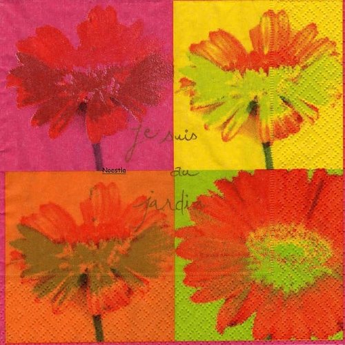 2 serviettes papier - tournesols marguerites-32