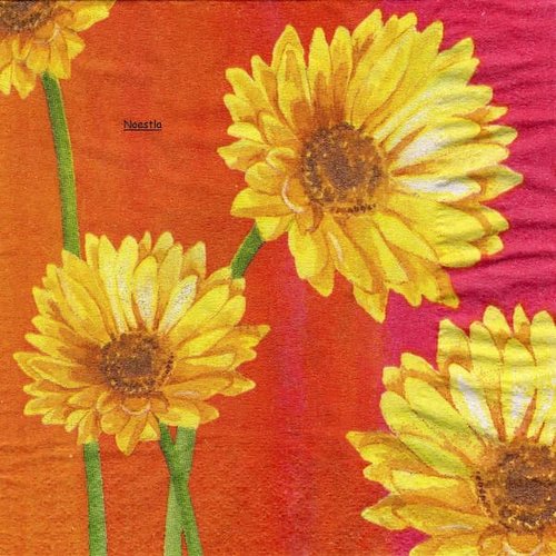 2 serviettes papier - tournesols marguerites-33