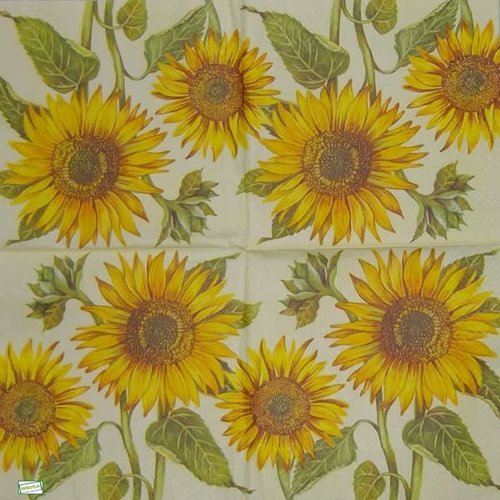 2 serviettes papier - tournesols marguerites-42