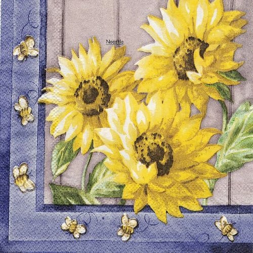 2 serviettes papier - tournesols marguerites-43