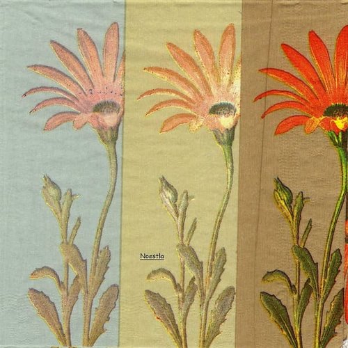 2 serviettes papier - tournesols marguerites-46